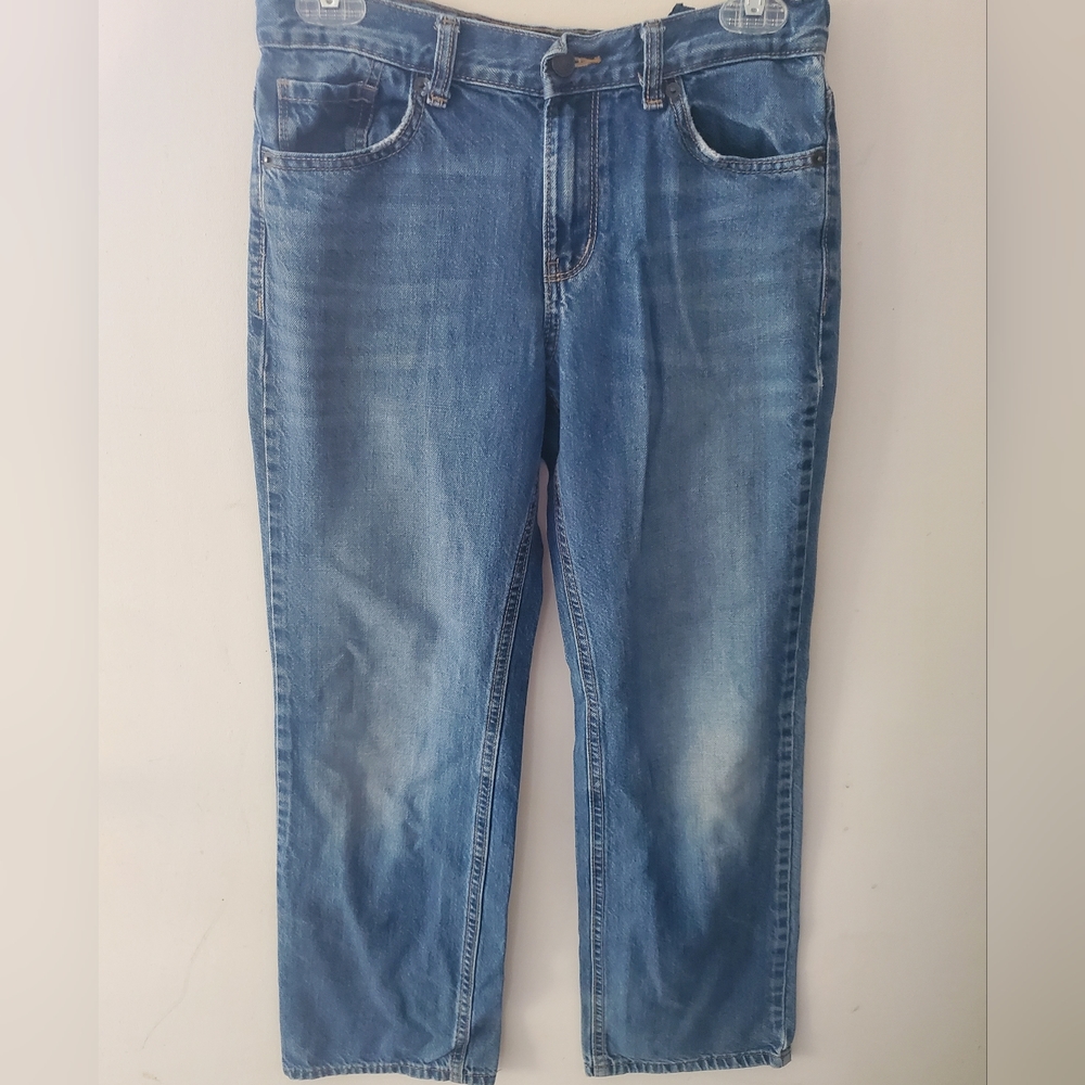 Old Navy Boys Jeans Sz 12 Husky Basic Straight‎ Leg Medium Wash Adjustable Waist